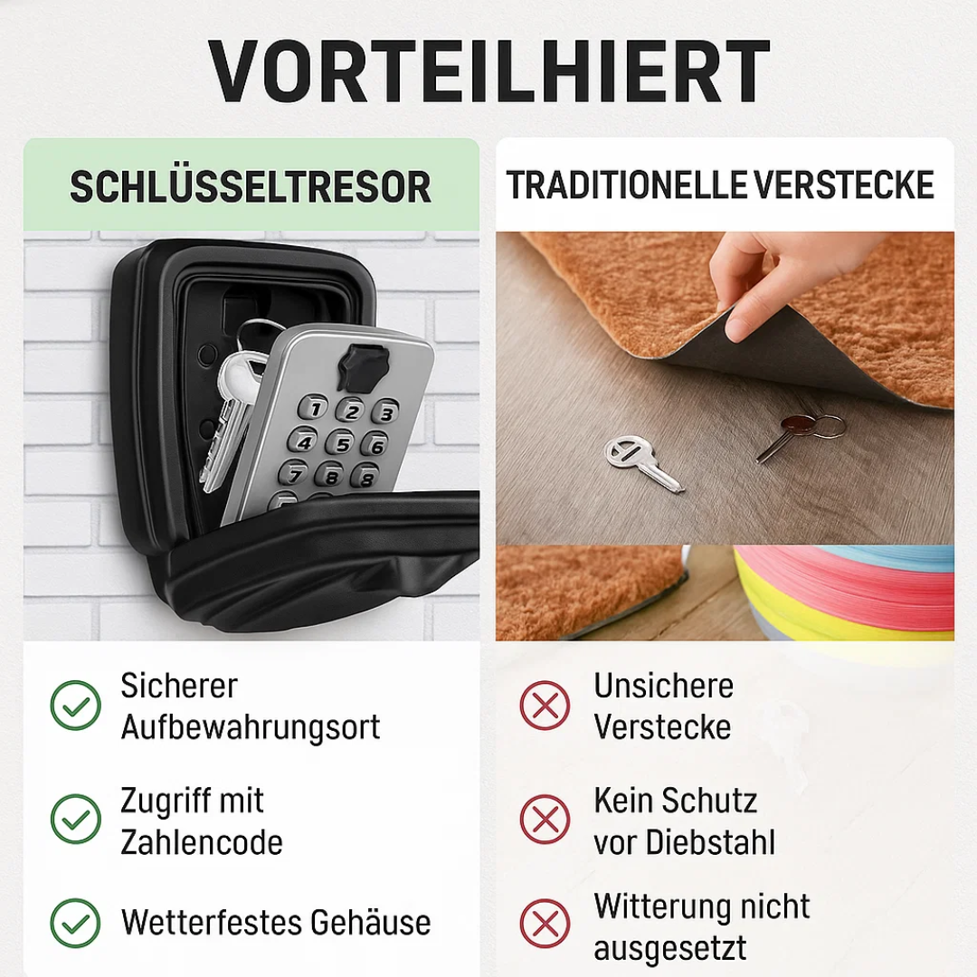 KeyGuard Utomhussäkerhet – Väderbeständig Vägghängd Nyckelbox | Karnz