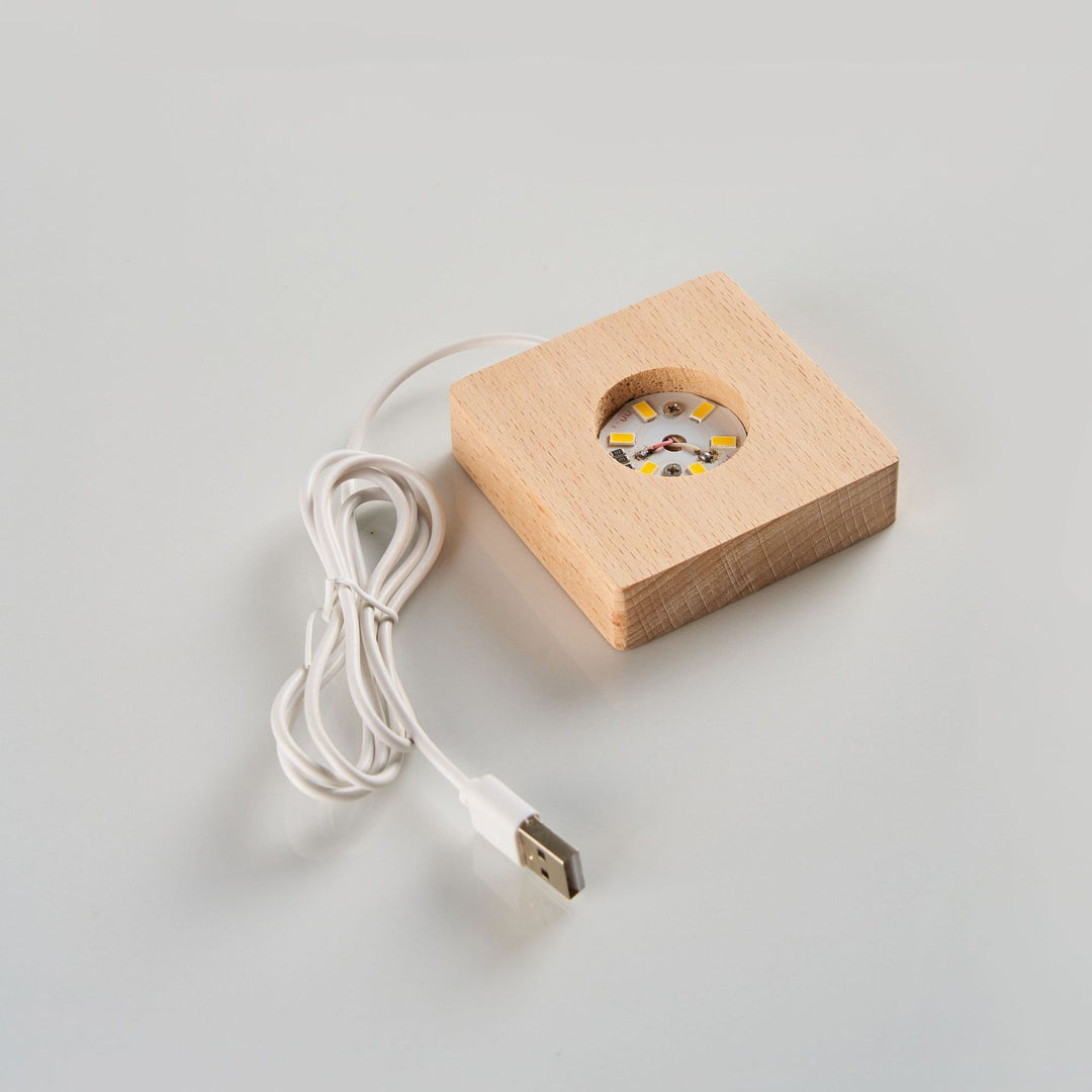 Kristallkula med 3D-graverat solsystem som lyser, 6 eller 8 cm