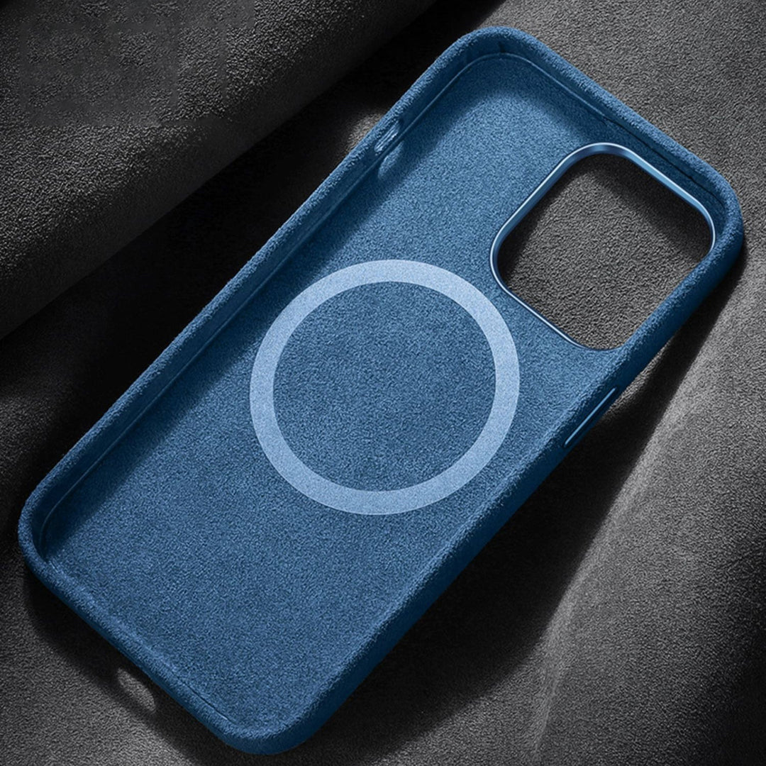 Italienskt Alcantara-magnetfodral för iPhone