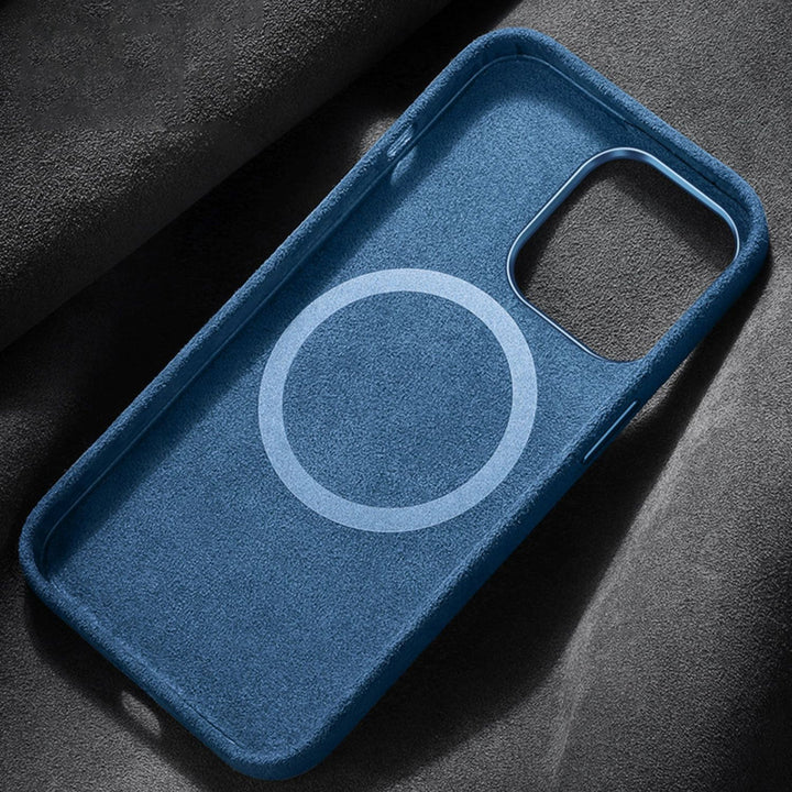 Italienskt Alcantara-magnetfodral för iPhone