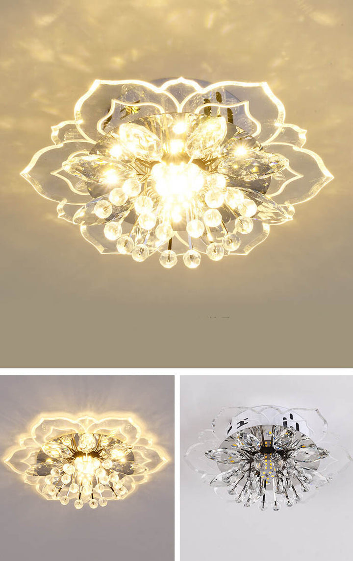 Karnz GlowPetal | LED Kristall Taklampa | Blomform, RGB Färgväxling &amp; energieffektiv
