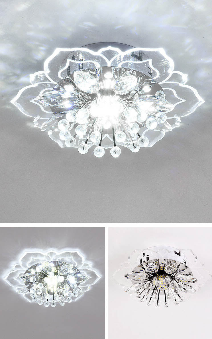 Karnz GlowPetal | LED Kristall Taklampa | Blomform, RGB Färgväxling &amp; energieffektiv