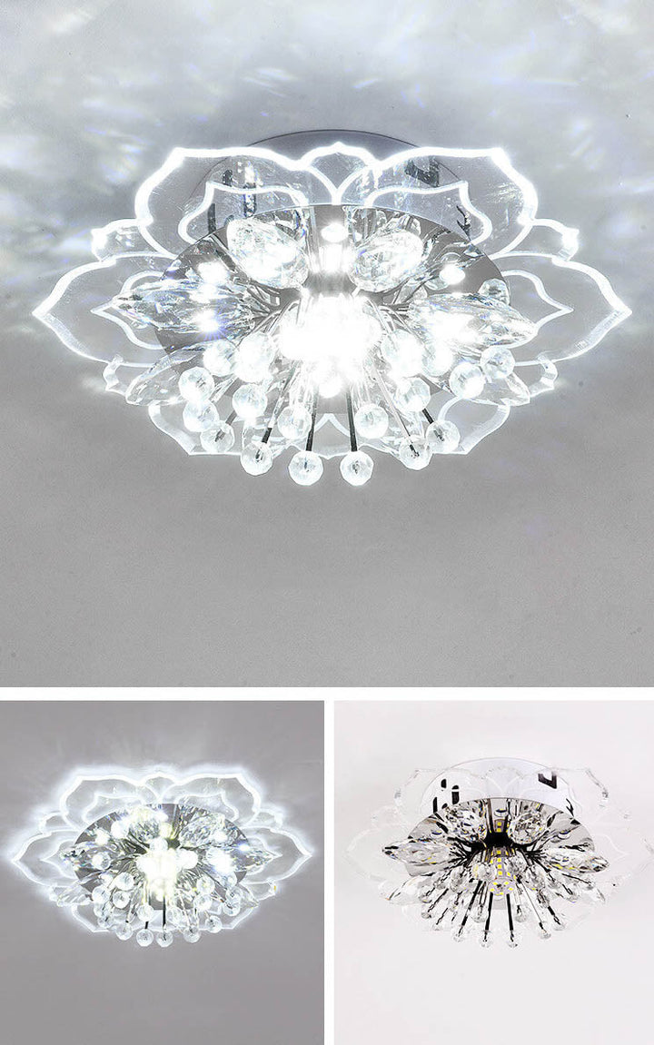 Karnz GlowPetal | LED Kristall Taklampa | Blomform, RGB Färgväxling &amp; energieffektiv