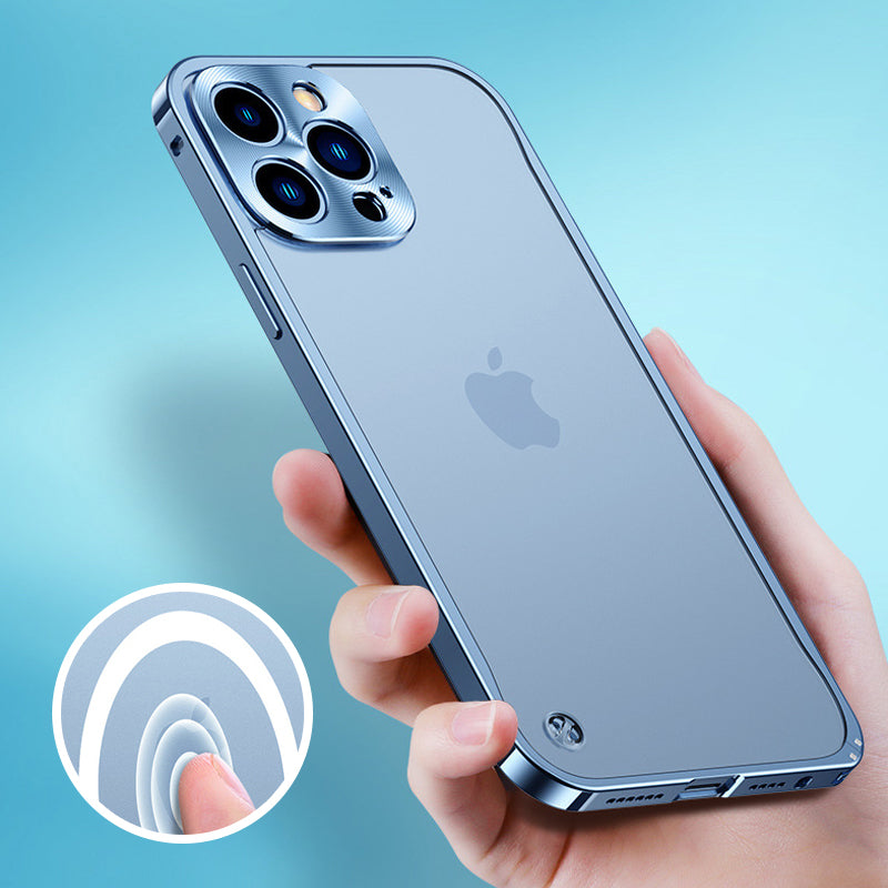 Magnetisk laddningsfodral med metallram för iPhone