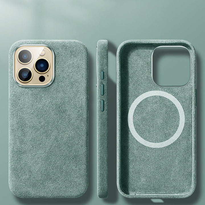 Italienskt Alcantara-magnetfodral för iPhone