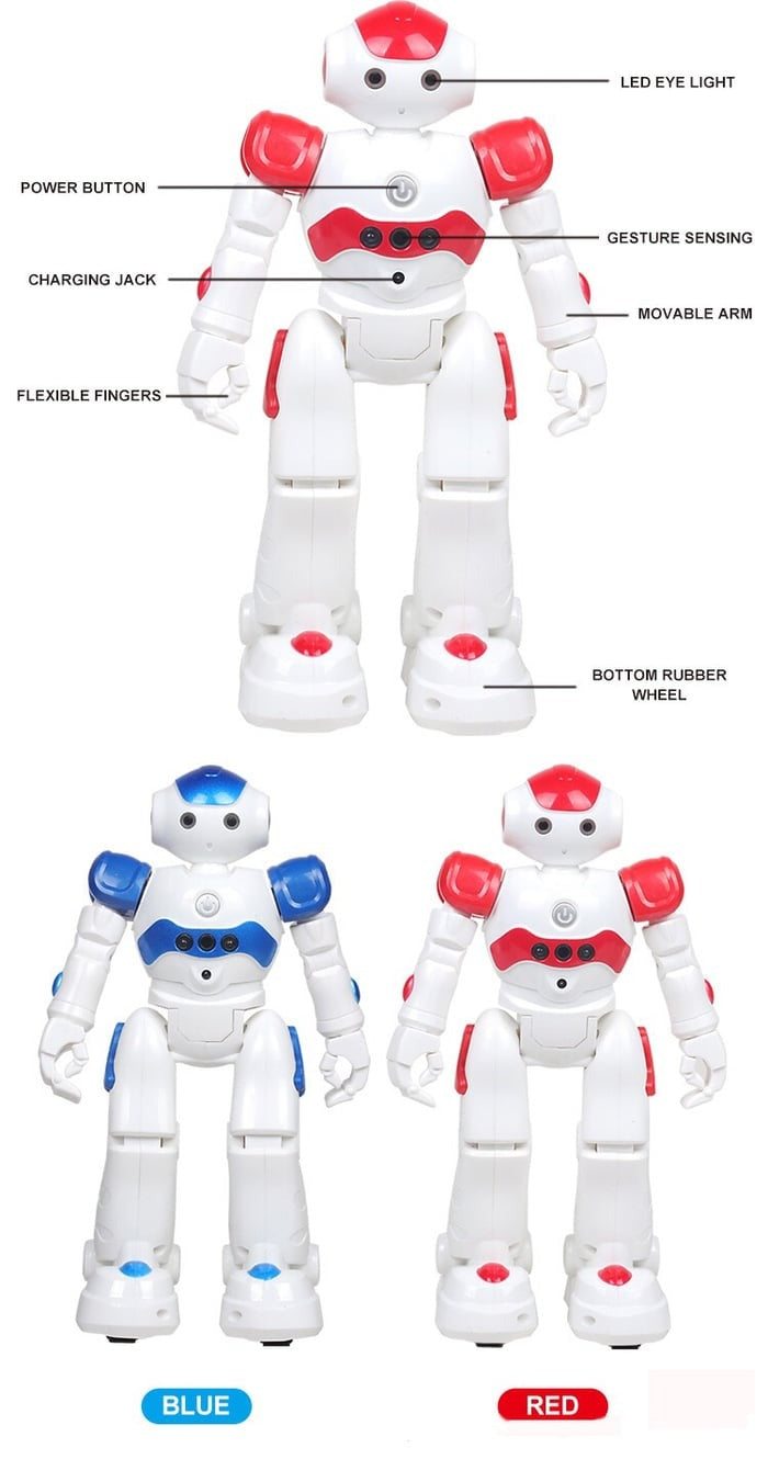Intelligent robotleksak för barn | ThinkBot Interaktiv lärrobot | Gesterstyrning | Dansar och pratar | Uppladdningsbar