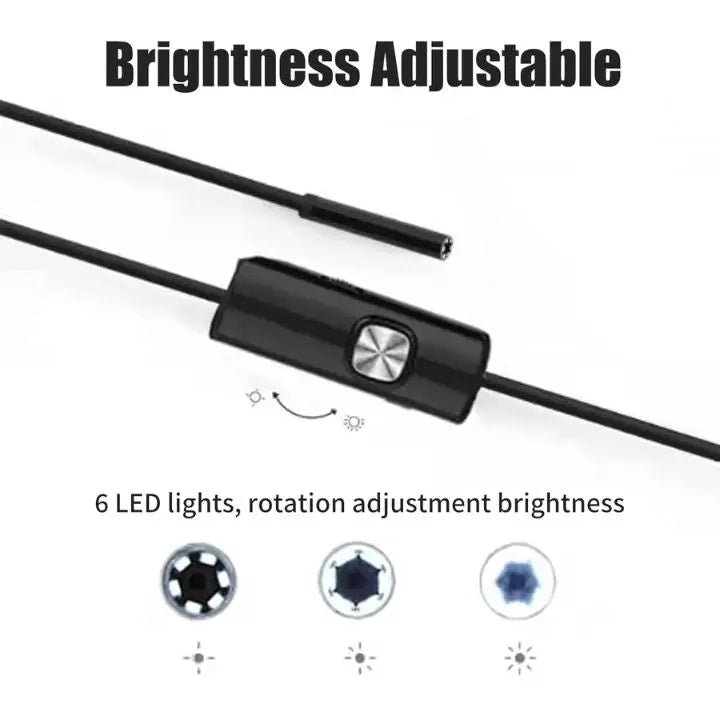 3-i-1 USB Endoskopkamera – Vattentät, Flexibel med 6 LED-lampor