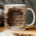 Böckerhylla-mugg – 3D-keramik kaffekopp för bokälskare
