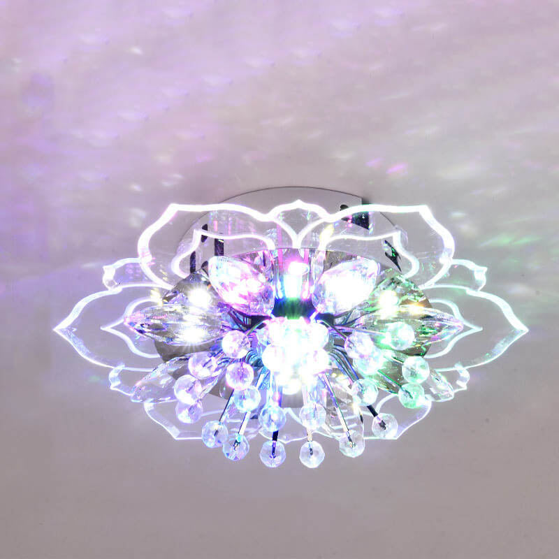 Karnz GlowPetal | LED Kristall Taklampa | Blomform, RGB Färgväxling &amp; energieffektiv