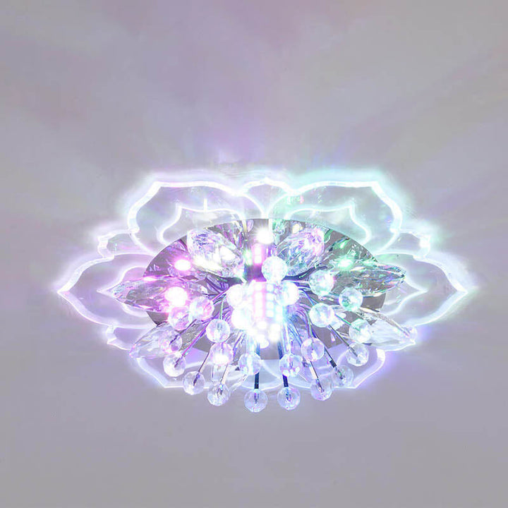 Karnz GlowPetal | LED Kristall Taklampa | Blomform, RGB Färgväxling &amp; energieffektiv
