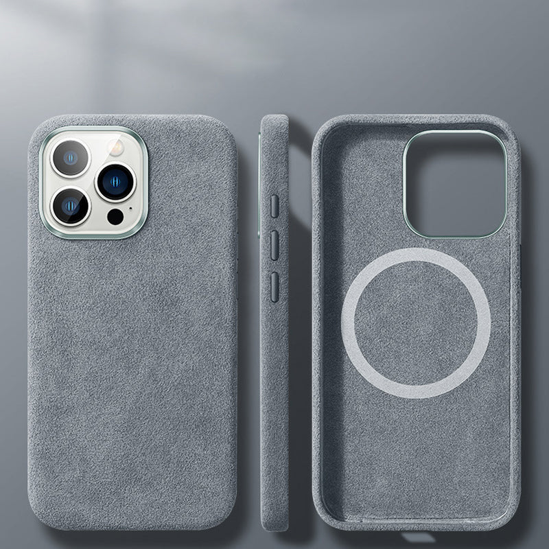 Italienskt Alcantara-magnetfodral för iPhone
