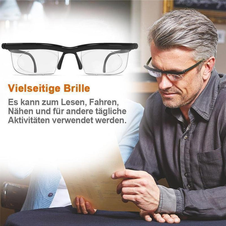 Sandsberg | Fokuserbar Läsbrille Unisex | Justerbar Zoomlins | Svart