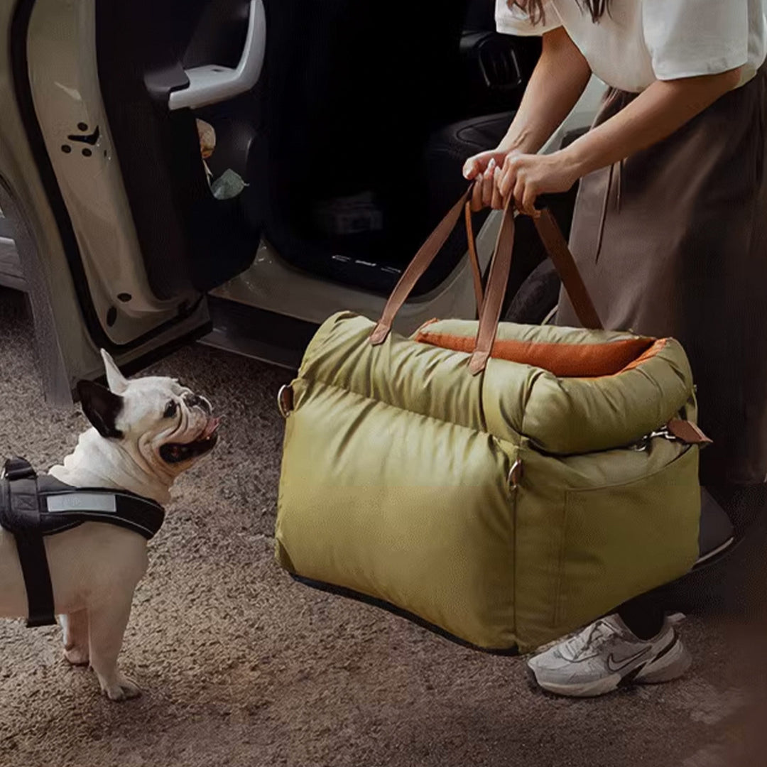 Faux-Läder Hund Booster Säng – Stilig, Säker och Bekväm | Karnz