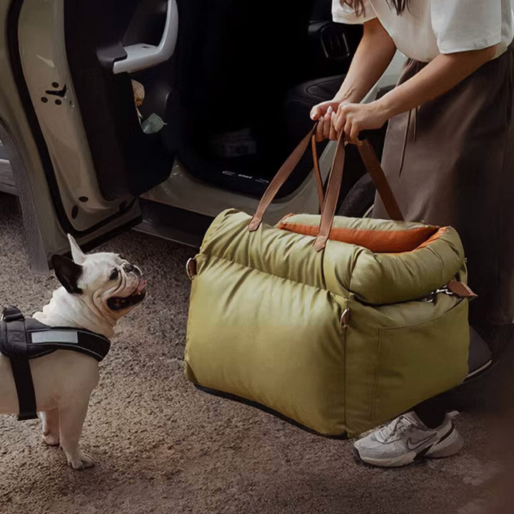 Faux-Läder Hund Booster Säng – Stilig, Säker och Bekväm | Karnz