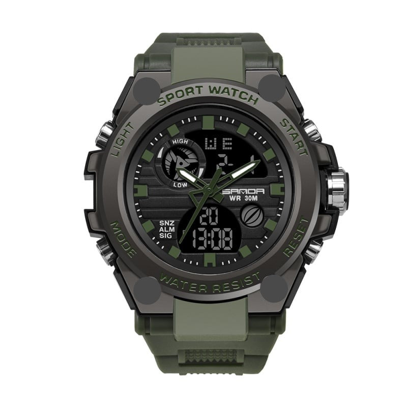 ⌚Sportig Dual-Display Mode Multifunktionell vattentät lysande herrarmbandsur
