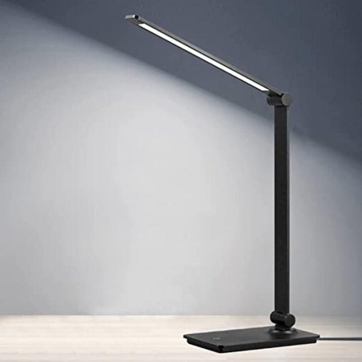 LED-skrivbordslampa, Touch-Control skrivbordslampa med 3 ljusstyrkenivåer, dimbar kontorslampa med justerbar arm, hopfällbar bordslampa för skrivbord, sovrum, nattduksbord, kontor