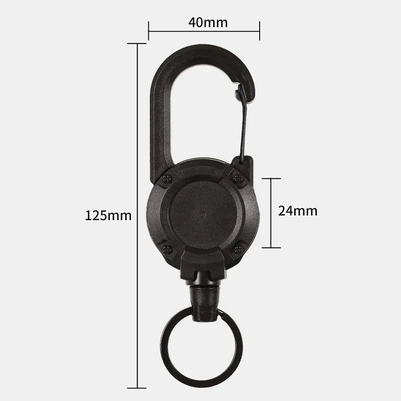 Taktisk Anti-Stöld Metall Kabel Nyckelring Utdragbar Automatisk Utomhus Luya | Karnz