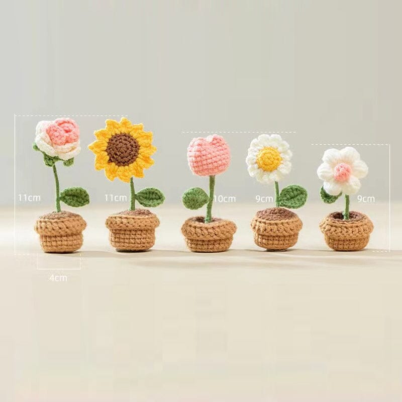 Handgjorda stickade blommor