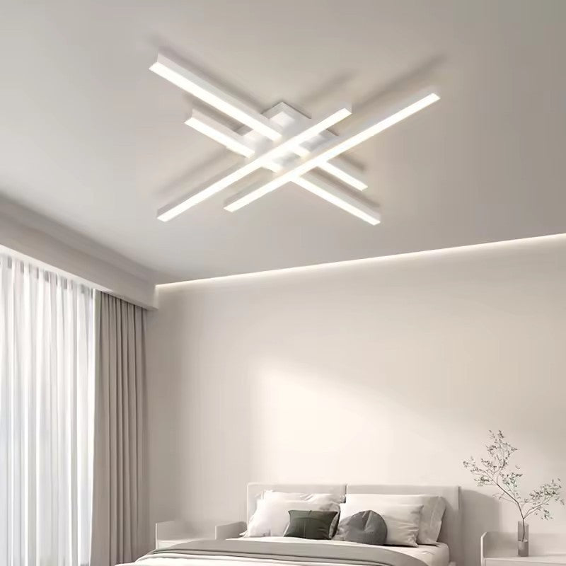 Modern linjär 4-huvud LED taklampa (dimmbar, Vit eller Svart)