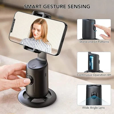 📸360° Rotation Smart Auto Ansiktsigenkänning Hållare