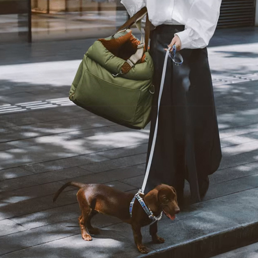 Faux-Läder Hund Booster Säng – Stilig, Säker och Bekväm | Karnz