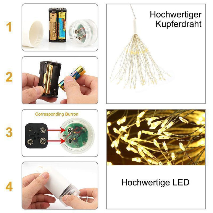 LED Koppartråd Fyrverkeri Ljus