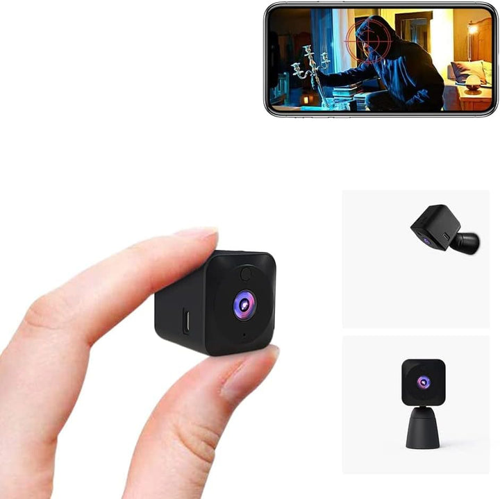 Mini-övervakningskamera 4K, WLAN, dold inomhuskamera med nattsyn