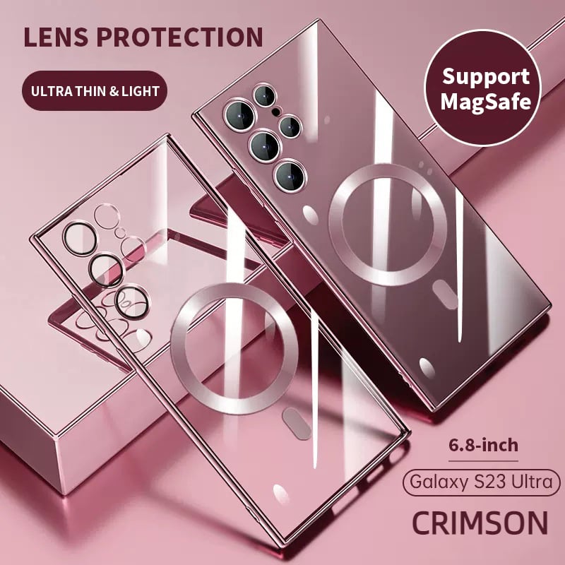 Transparent lyxbeläggning magnetiskt skydd för Samsung