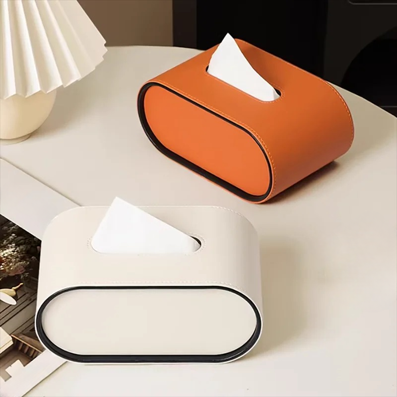 Tissuebox - OvalElegance - Läderdesign - Funktionell &amp; Stilig