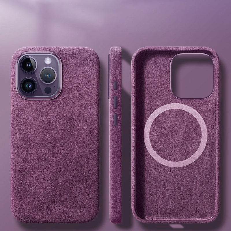 Italienskt Alcantara-magnetfodral för iPhone