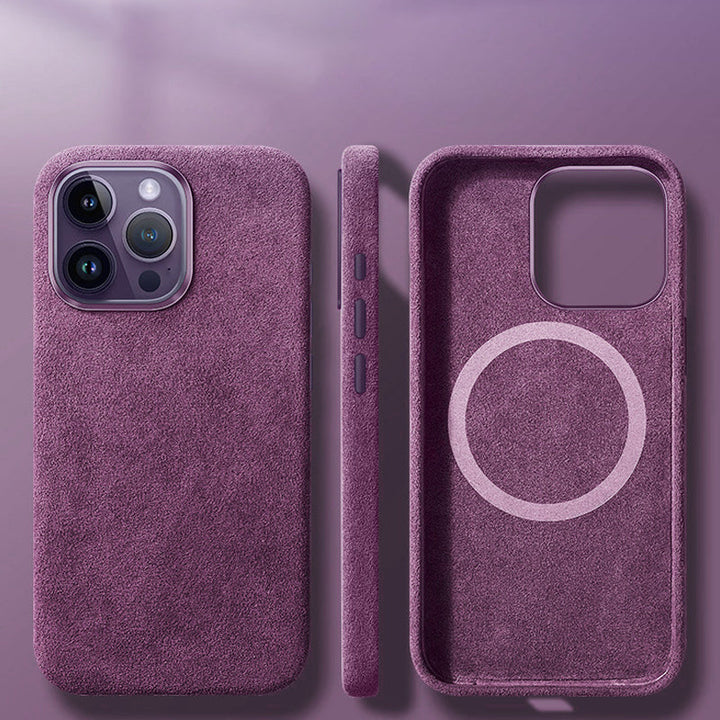 Italienskt Alcantara-magnetfodral för iPhone