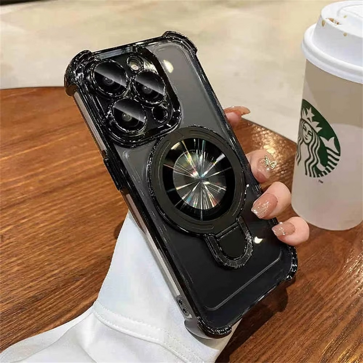 Högkvalitativ magnetisk iPhone-fodral med MagSafe-stativ och stötskydd