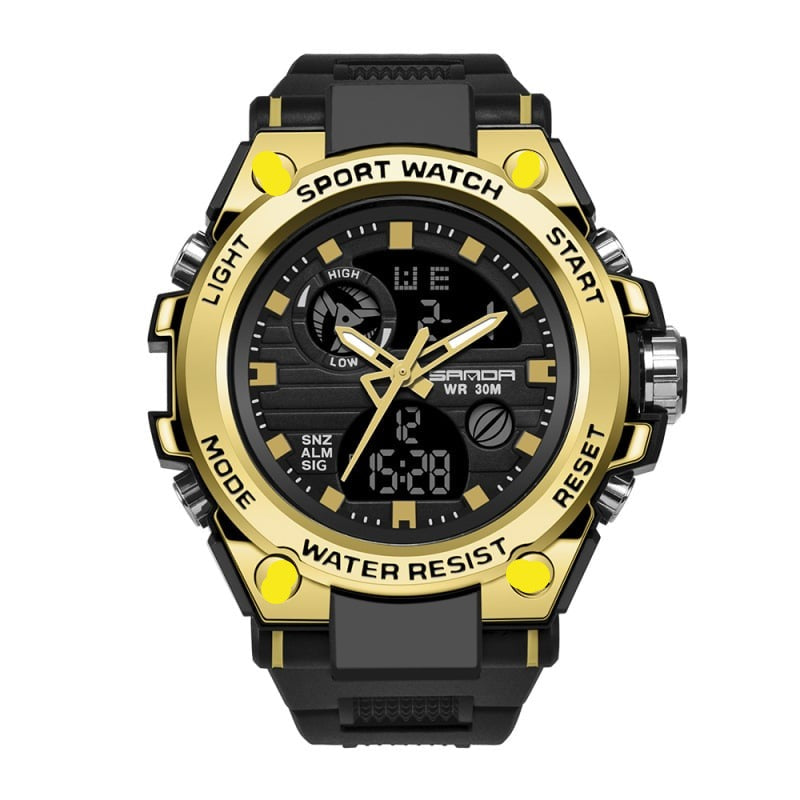 ⌚Sportig Dual-Display Mode Multifunktionell vattentät lysande herrarmbandsur