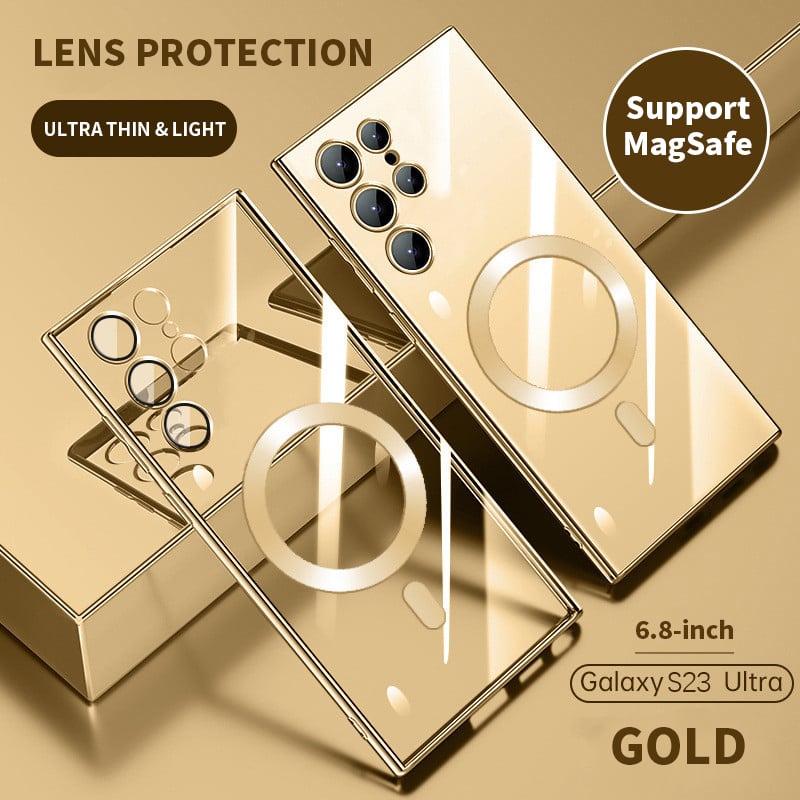 Transparent lyxbeläggning magnetiskt skydd för Samsung
