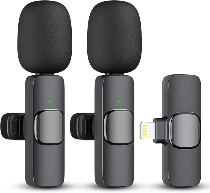 2-Pack trådlös mikrofon för iPhone iPad