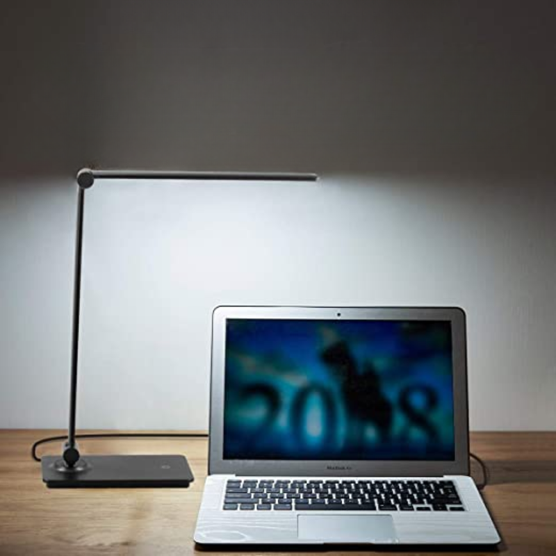 LED-skrivbordslampa, Touch-Control skrivbordslampa med 3 ljusstyrkenivåer, dimbar kontorslampa med justerbar arm, hopfällbar bordslampa för skrivbord, sovrum, nattduksbord, kontor