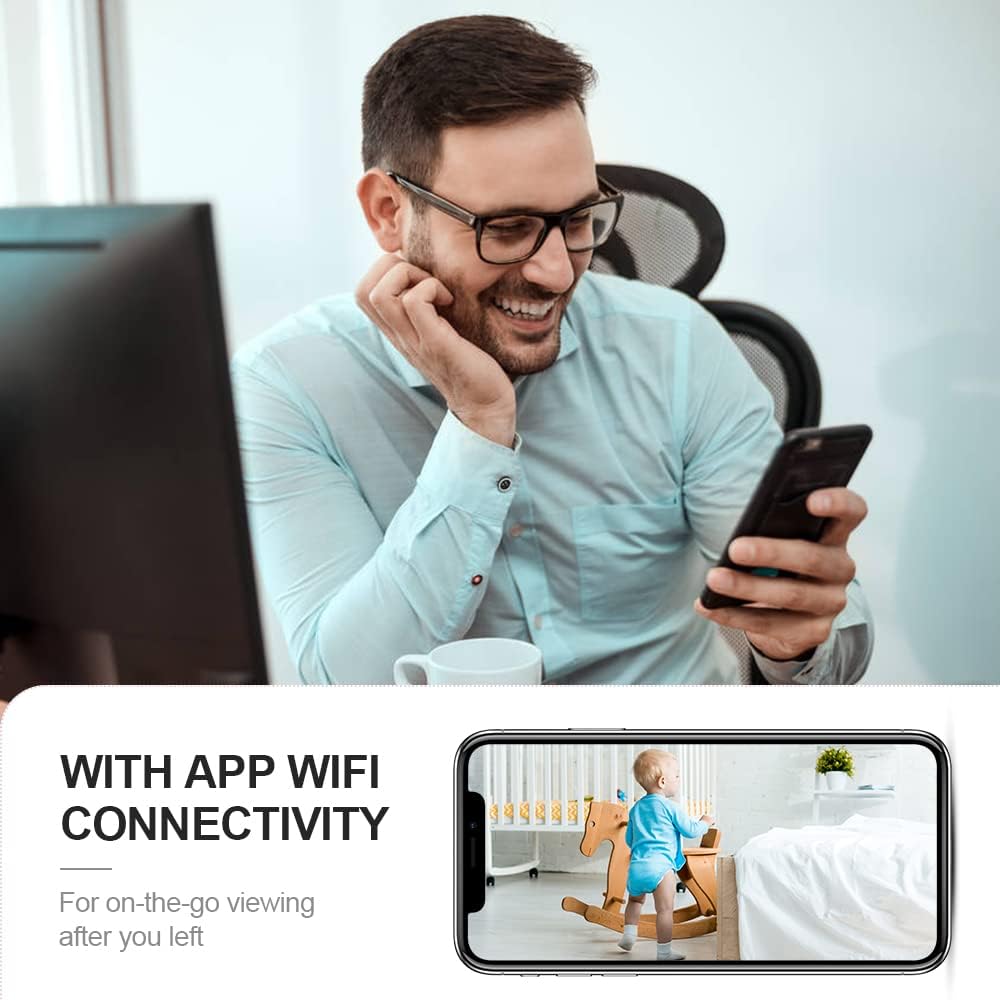 Mini-övervakningskamera 4K, WLAN, dold inomhuskamera med nattsyn