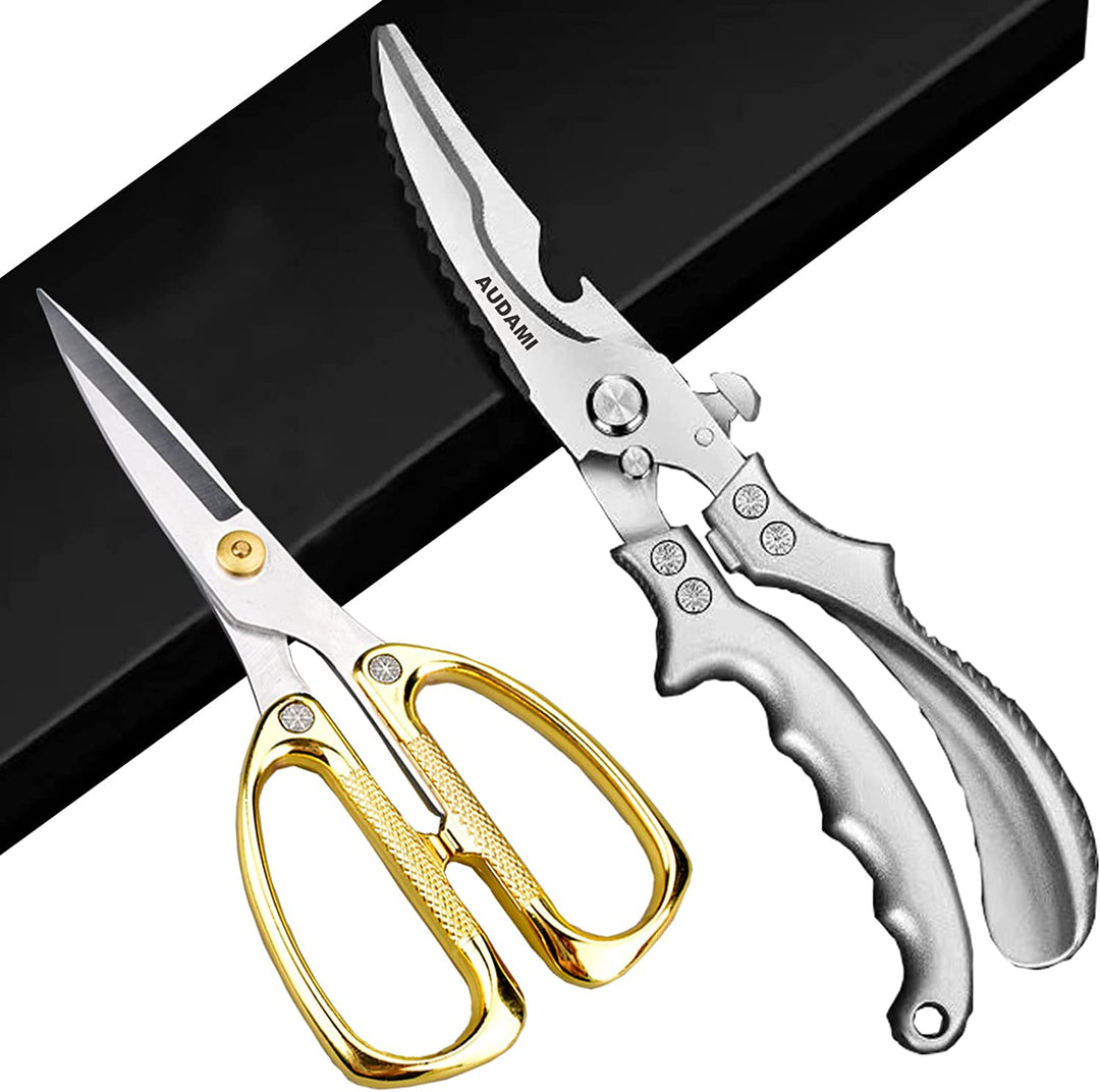 Köksaxar Tungvikts köksax-set 2-pack, Fjäderbelastade tungvikts köksaxar