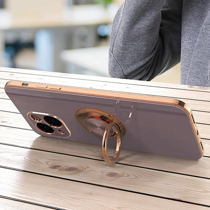 Platt iPhone-fodral med ring | Karnz