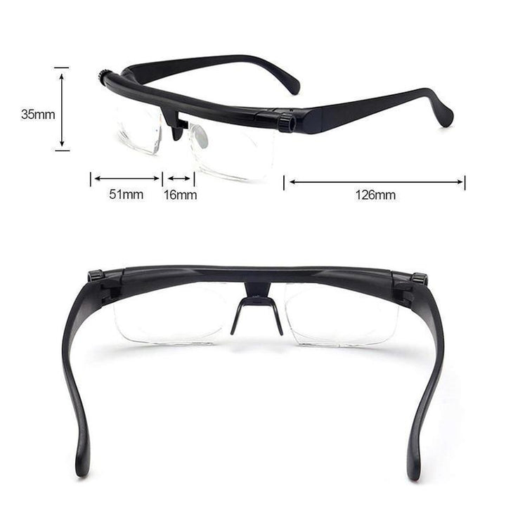 Sandsberg | Fokuserbar Läsbrille Unisex | Justerbar Zoomlins | Svart