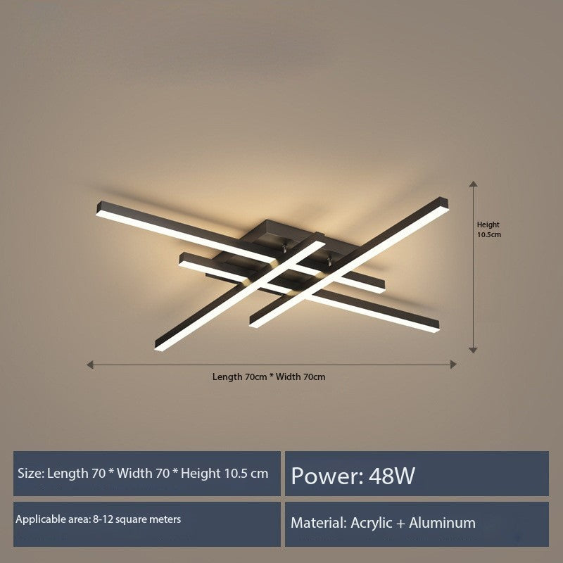 Modern linjär 4-huvud LED taklampa (dimmbar, Vit eller Svart)