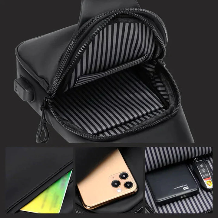 UrbanShield Vattentät Axeltasche med Stöldskyddsdesign | Karnz