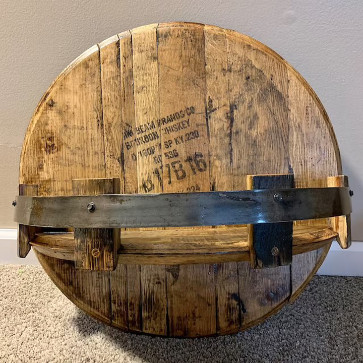 Sandsberg | Whiskeyfat Vägghylla | Rustikalt Massivträdsdesign | Rund