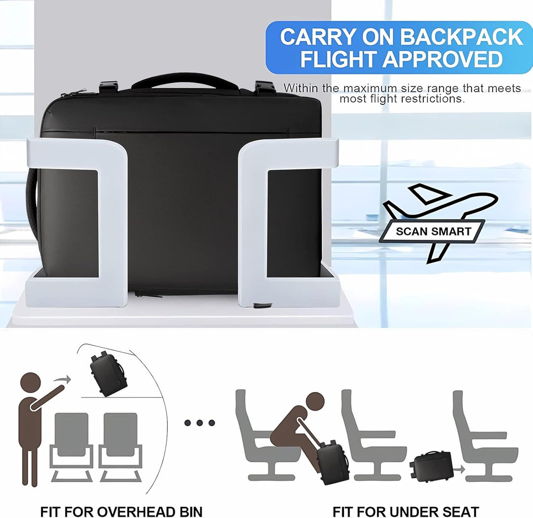 Utbyggbar 26–45L vattentät rese-ryggsäck med laptopfack &amp; duffelbärhandtag | Karnz
