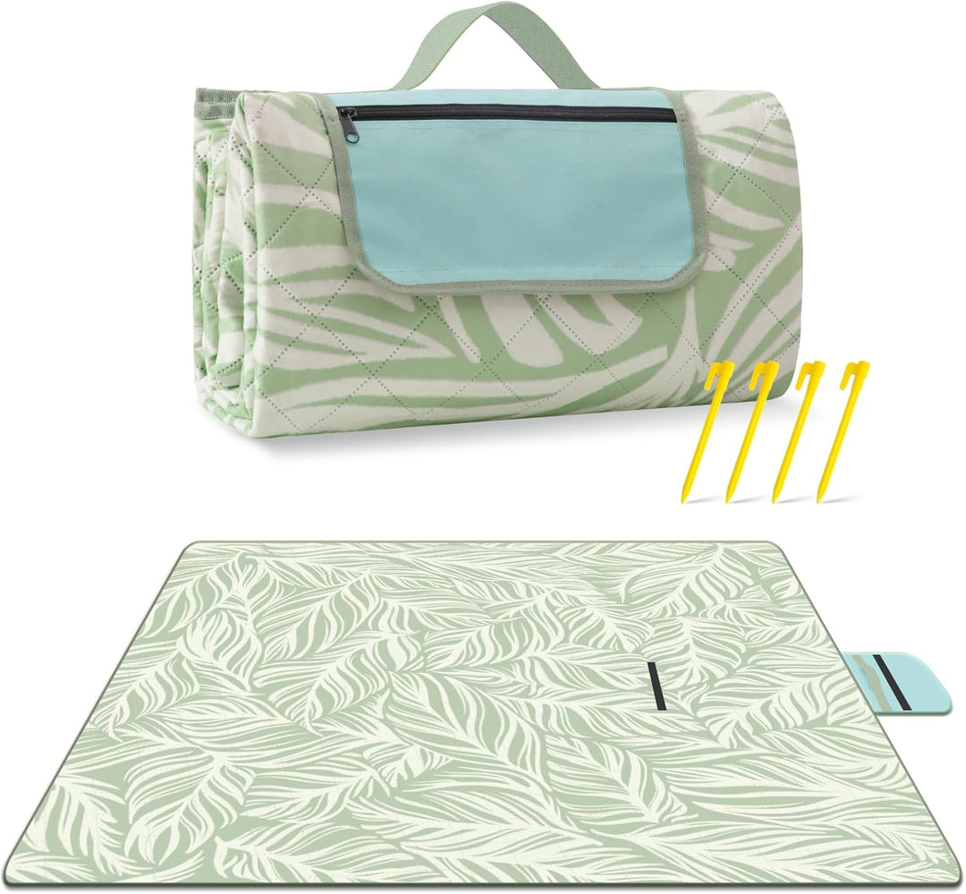 Extra stor, vattentät picknickfilt 200 × 200 cm med 3 lager – MeadowRest