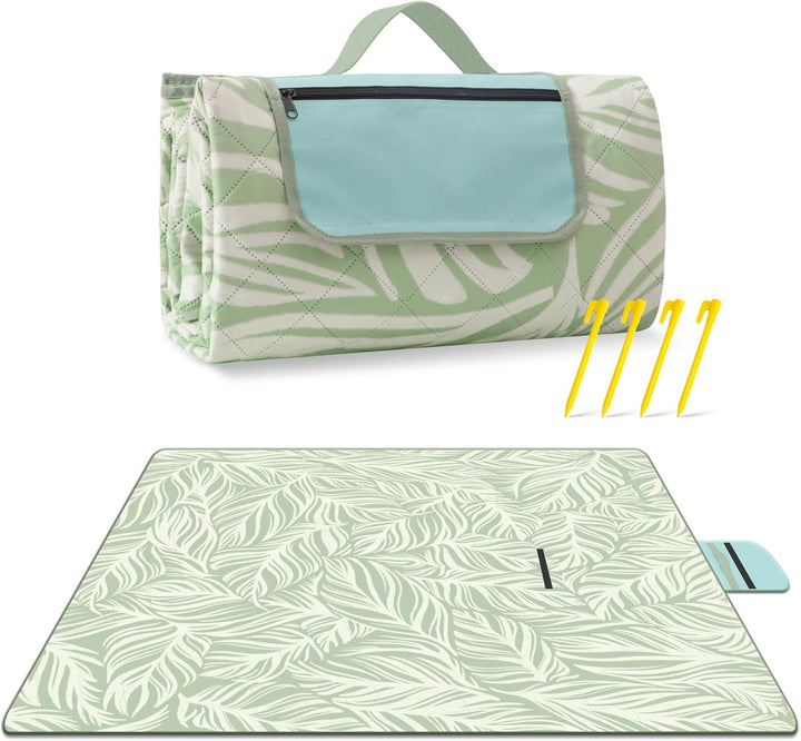 Extra stor, vattentät picknickfilt 200 × 200 cm med 3 lager – MeadowRest