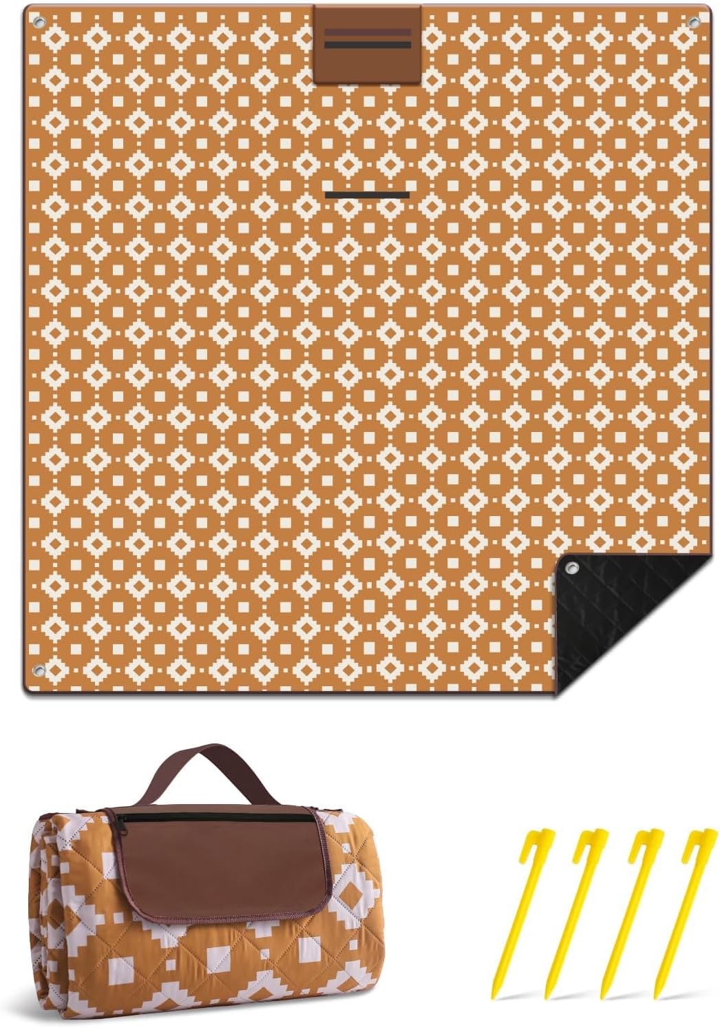 Extra stor, vattentät picknickfilt 200 × 200 cm med 3 lager – MeadowRest