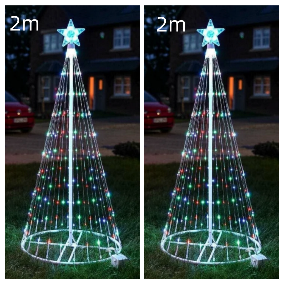 LED-ljusslinga för julgran med 200 lampor, 1,5 till 2,4 m