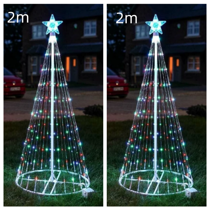LED-ljusslinga för julgran med 200 lampor, 1,5 till 2,4 m