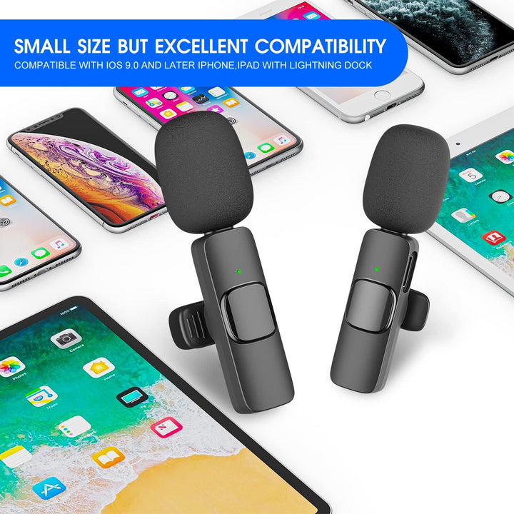 2-Pack trådlös mikrofon för iPhone iPad